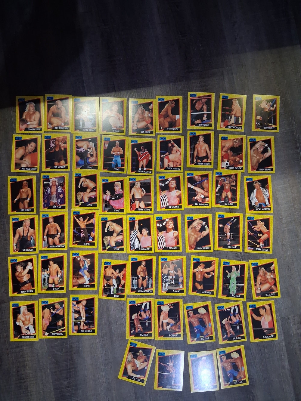 Vintage Wrestling Trading Card Lot - Yellow Border 75 In This Set